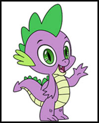 how to draw spike from my little pony
