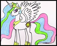 how to draw princess celestia