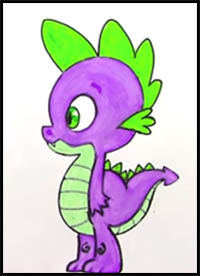 how to draw spike from my little pony
