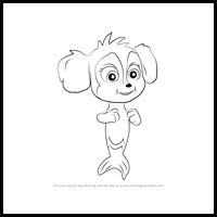 how to draw baby mer-pup for paw patrol