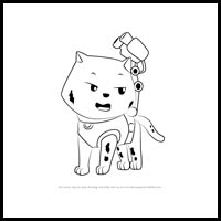 how to draw cat marshall from paw patrol