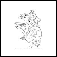 how to draw dragon from paw patrol