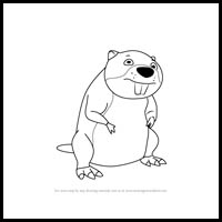 how to draw chompy the beaver from paw patrol