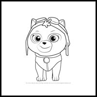 how to draw cat skye from paw patrol