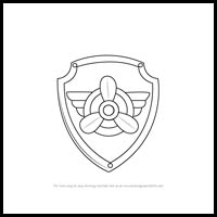 how to draw skye badge from paw patrol