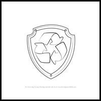 how to draw rocky badge from paw patrol