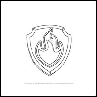 how to draw marshall badge from paw patrol