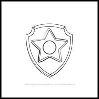 how to draw chase badge from paw patrol