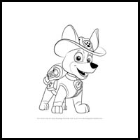 how to draw tracker from paw patrol