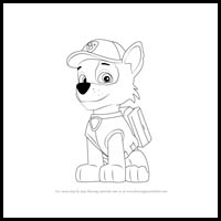 how to draw rocky from paw patrol