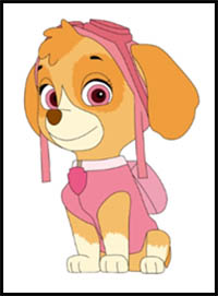 how to draw skye from paw patrol
