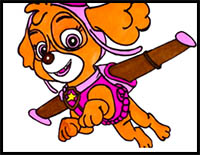 how to draw skye from paw patrol