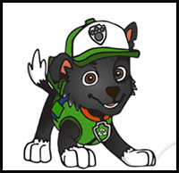 how to draw paw patrol characters step by step - rocky and recycling truck - easy art lesson