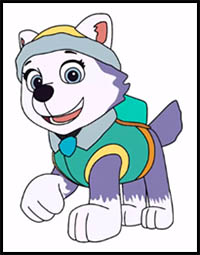 how to draw everest from paw patrol