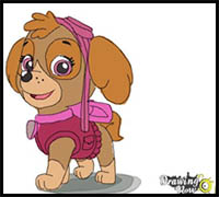 how to draw skye from paw patrol