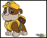 how to draw rubble from paw patrol