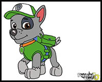 how to draw rocky from paw patrol