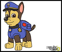 how to draw chase from paw patrol