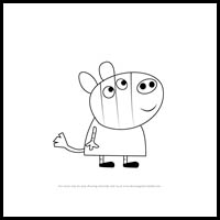 how to draw zaza from pegga pig