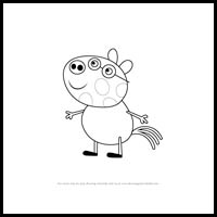 how to draw pedro pony from pegga pig