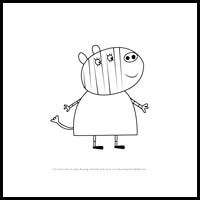how to draw mrs. zebra from pegga pig