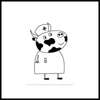 how to draw mrs. cow from pegga pig