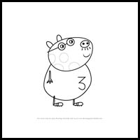 how to draw mr. pony from pegga pig