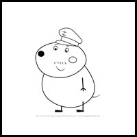 how to draw mr. dog from pegga pig