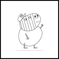 how to draw mr. zebra from pegga pig