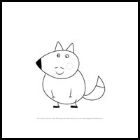 how to draw mr. fox from pegga pig