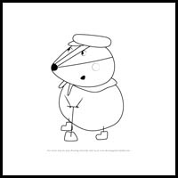 how to draw mr. badger from pegga pig