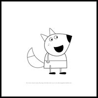 how to draw lisa fox from pegga pig