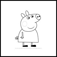 how to draw lindsey pig from pegga pig