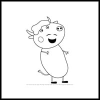 how to draw great grandpa bull from pegga pig