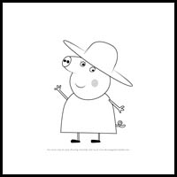 how to draw granny pig from pegga pig