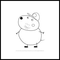 how to draw granddad dog from pegga pig