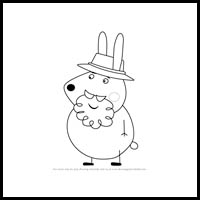 how to draw grampy rabbit from pegga pig