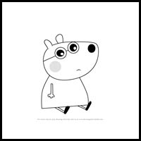 how to draw brianna bear from pegga pig