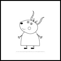 how to draw madame gazelle from pegga pig
