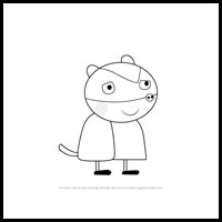 how to draw betty badger from pegga pig