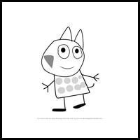 how to draw gertrude cat from pegga pig