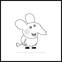 how to draw edmond elephant from pegga pig