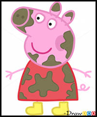 how to draw peppa pig from pegga pig