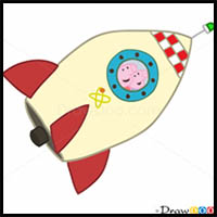 how to draw rocket from pegga pig