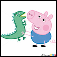 how to draw george from pegga pig