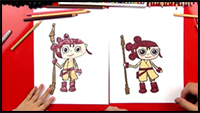 How To Draw A Cartoon Rey From Star Wars