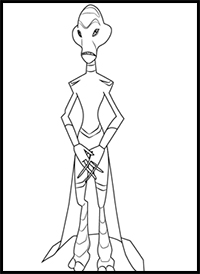 How to Draw Grand Council Woman from Lilo and Stitch