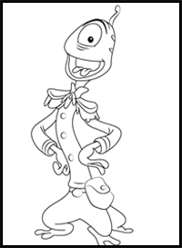 How to Draw Agent Pleakley from Lilo and Stitch