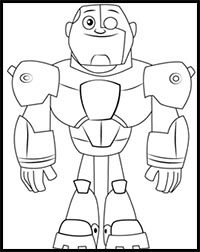 How to Draw Cyborg from Teen Titans Go