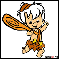 How to Draw Bamm-Bamm Rubble